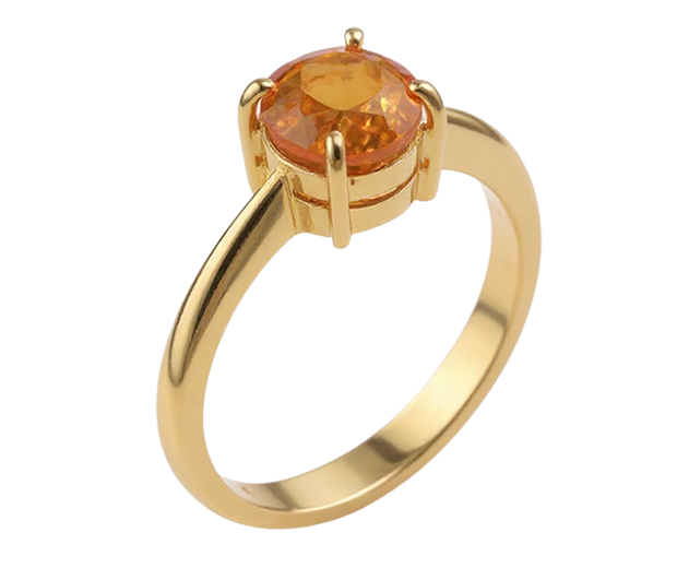 18KT GOLD RING SET WITH 01 CITRINE